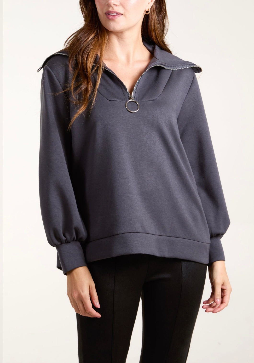 Plain zip sweatshirt