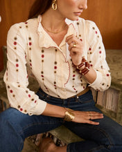 Load image into Gallery viewer, InApril 1986 cotton flower embroidered shirt
