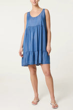 Load image into Gallery viewer, Denim sleeveless midi dress
