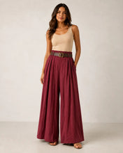 Load image into Gallery viewer, Needlecord wide leg belt trouser

