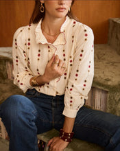 Load image into Gallery viewer, InApril 1986 cotton flower embroidered shirt
