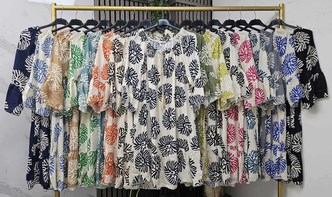 Printed bardot tunic