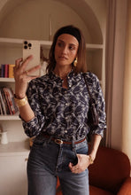 Load image into Gallery viewer, InApril 1986 navy cotton embroidered shirt
