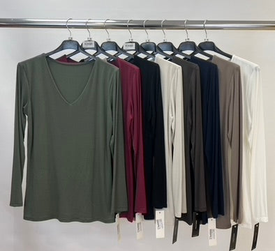 Jersey double lined v-neck top