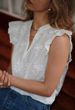 Load image into Gallery viewer, InApril 1986 white embroidered cotton top
