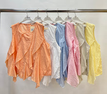 Load image into Gallery viewer, Cotton frayed embroidered top
