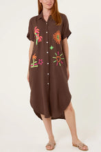 Load image into Gallery viewer, Embroidered cheesecloth shirt dress
