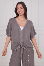 Load image into Gallery viewer, Sugarbabe stonewashed linen rouched top
