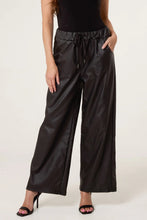 Load image into Gallery viewer, Leather look straight leg trousers
