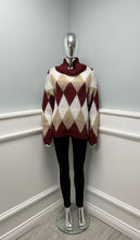 Load image into Gallery viewer, Argyle roll neck jumper
