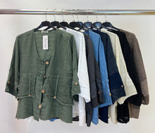 Load image into Gallery viewer, Linen button cardigan
