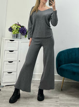 Load image into Gallery viewer, Knitted v-neck loungewear suit
