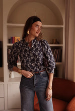 Load image into Gallery viewer, InApril 1986 navy cotton embroidered shirt
