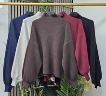 Load image into Gallery viewer, High neck balloon sleeve jumper
