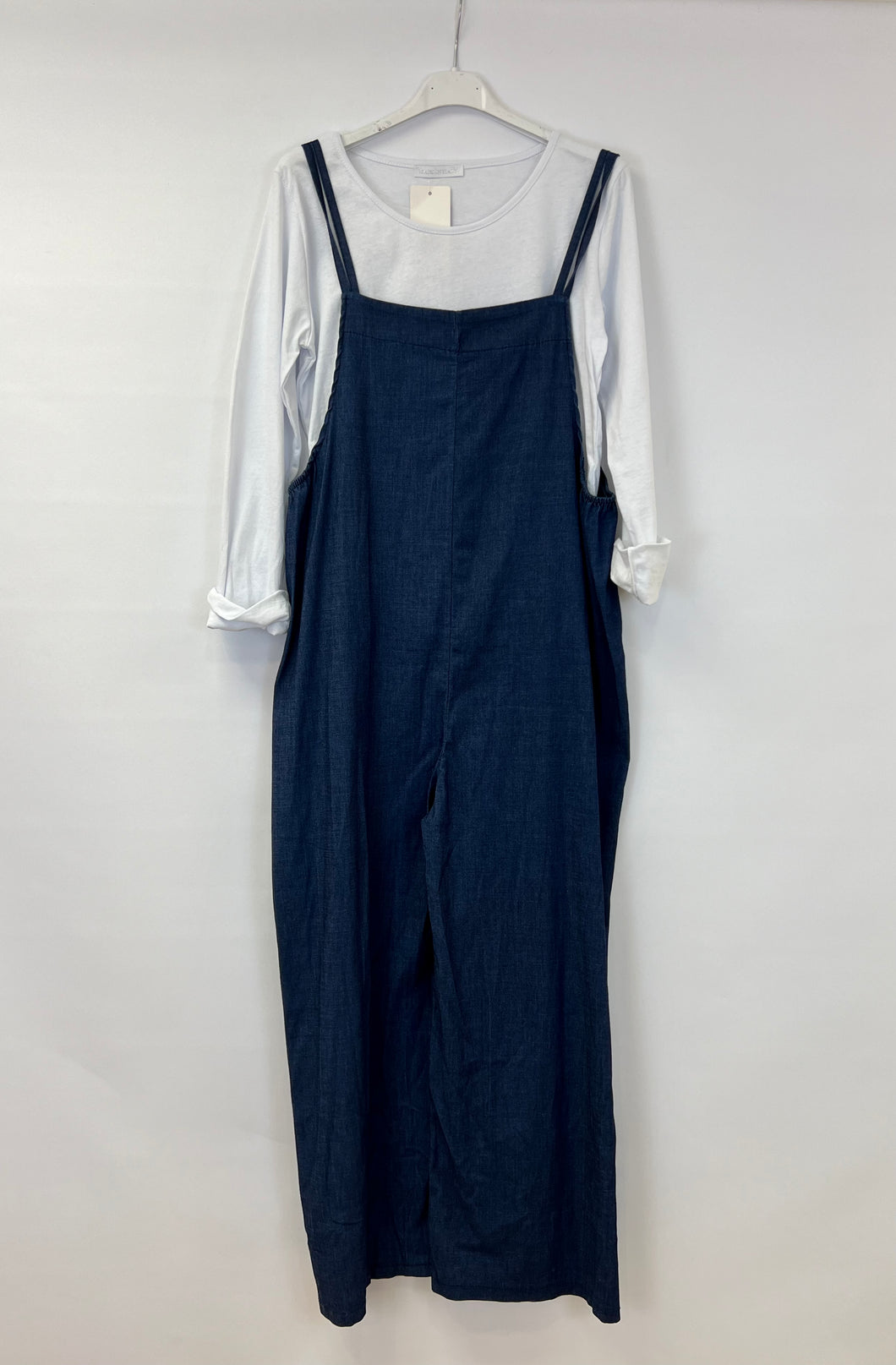 Denim two piece dungarees