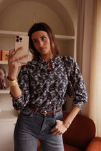 Load image into Gallery viewer, InApril 1986 navy cotton embroidered shirt
