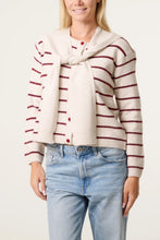 Load image into Gallery viewer, Stripe tie front cardigan
