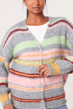 Load image into Gallery viewer, Multistripe grey cardigan
