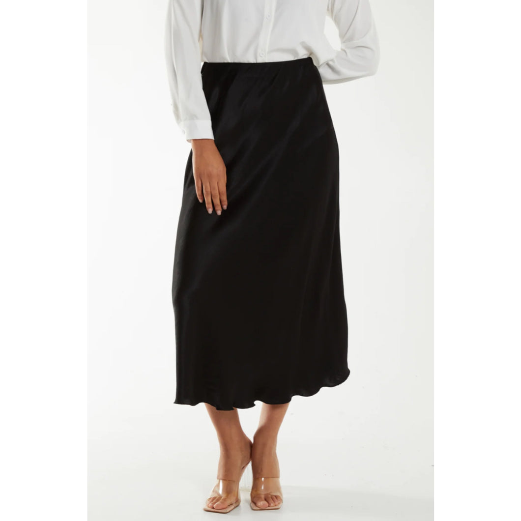Plain satin skirt