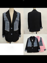Load image into Gallery viewer, Denim detail blazer
