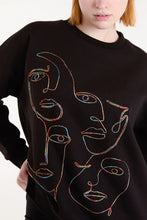 Load image into Gallery viewer, Abstract face embroidered sweatshirt
