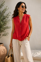 Load image into Gallery viewer, Linen button sleeveless top
