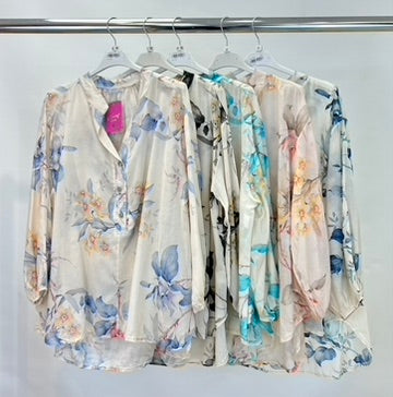 Flower print blouse