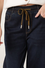Load image into Gallery viewer, Dark wash stretch wide leg jeans

