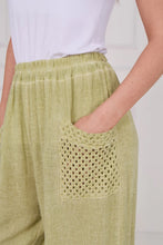 Load image into Gallery viewer, Sugarbabe stonewashed linen crochet pocket trouser
