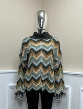 Load image into Gallery viewer, Multicolour zig zag knitted jumper
