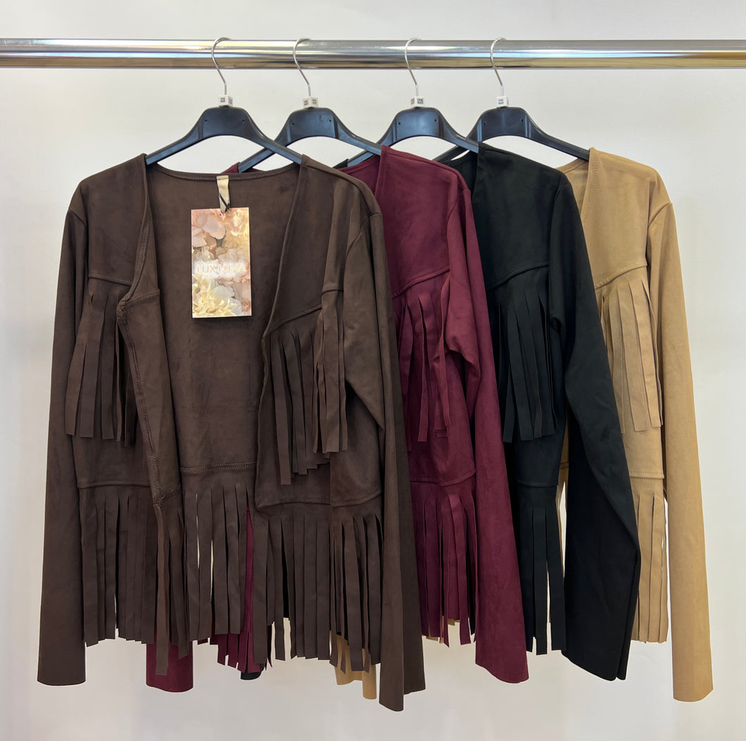 Suedette tassel jacket