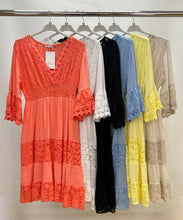 Load image into Gallery viewer, Lace crochet midi dress
