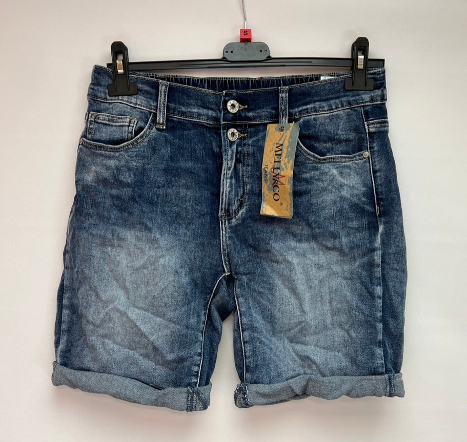 Melly two button denim shorts