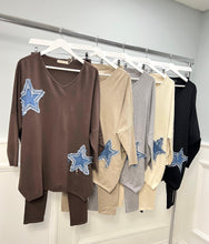Load image into Gallery viewer, Voyelles denim star loungewear
