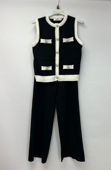 Contrast waistcoat co-ord set