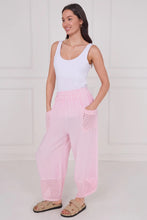 Load image into Gallery viewer, Sugarbabe stonewashed linen crochet pocket trouser
