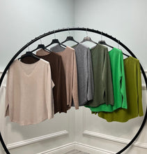 Load image into Gallery viewer, Soft knit plain v-neck jumper

