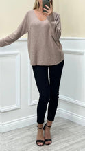 Load image into Gallery viewer, Soft knit plain v-neck jumper
