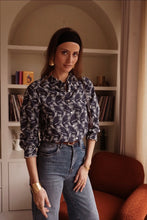 Load image into Gallery viewer, InApril 1986 navy cotton embroidered shirt
