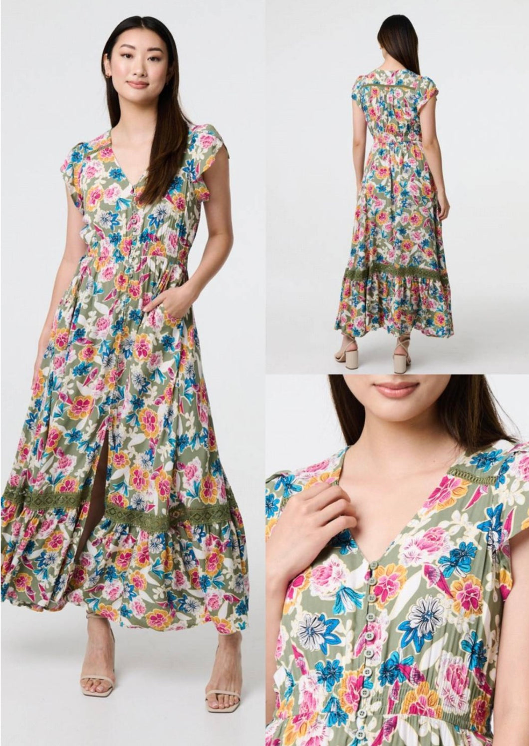 Stella Morgan green floral dress