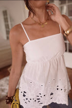 Load image into Gallery viewer, InApril 1986 cotton embroidered strap top
