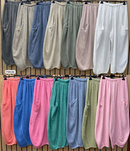 Load image into Gallery viewer, Stonewashed linen blend cotton trouser
