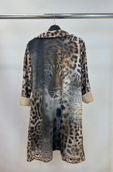 Leopard suedette jacket