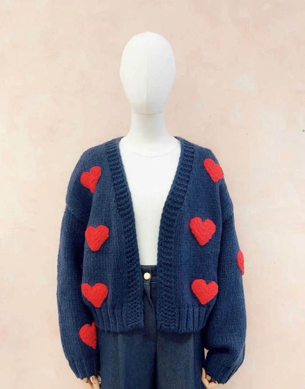 Red heart cardigan