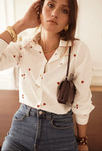 Load image into Gallery viewer, InApril 1986 cherry embroidered shirt
