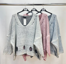 Load image into Gallery viewer, Keyhole stonewashed jumper
