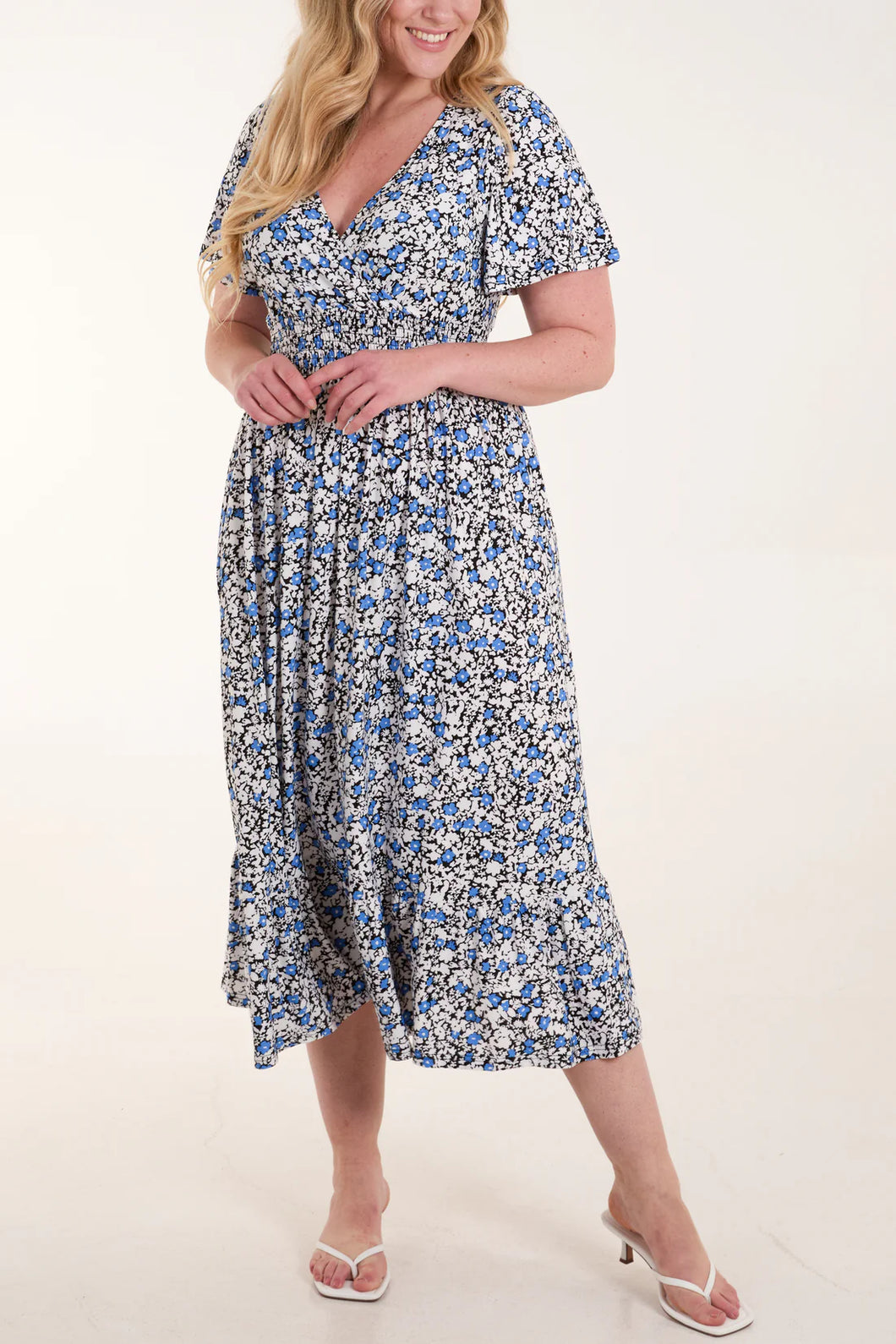 Abstract flower print dress