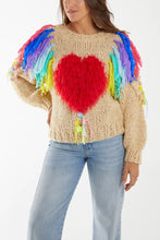 Load image into Gallery viewer, Hand knitted heart tassel jumper
