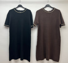 Load image into Gallery viewer, Pearl detail soft knit dress
