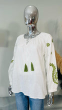 Load image into Gallery viewer, Paisley embroidered cotton top
